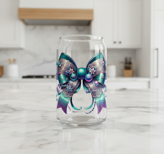Teal Coquette Bow - UVDTF Decal for cups/hard surfaces sticker