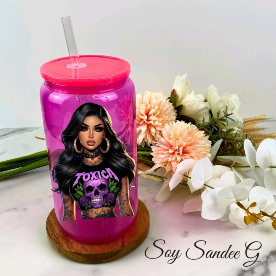 Latina Tóxica Purple Skull - UVDTF Decal for cups/hard surfaces sticker