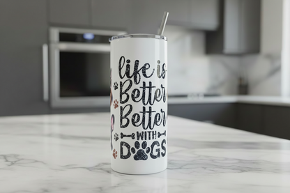 Life is Better with Dogs #1 - UVDTF Wrap for cups/hard surfaces sticker