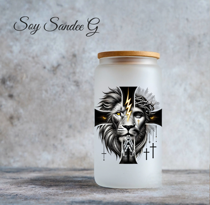 Lion Head Cross - UVDTF Decal for cups/hard surfaces sticker