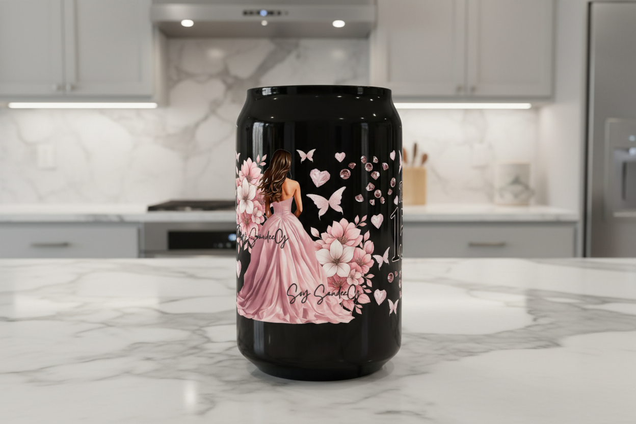 Mis Quince Pink - UVDTF Wrap for cups/hard surfaces sticker