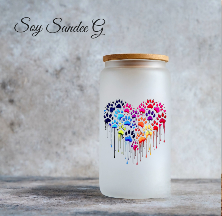 Animal Paw Print Heart - UVDTF Decal for cups/hard surfaces sticker