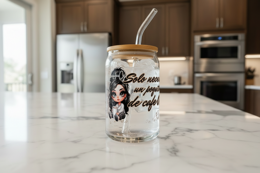 Solo Necesito un Poquito de Café, OK? (All I Need Is A Little Coffee, OK?) - UVDTF Wrap for cups/hard surfaces sticker