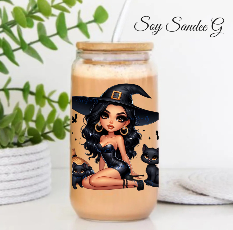 Sexy Latina Witch Black - UVDTF Decal for cups/hard surfaces sticker