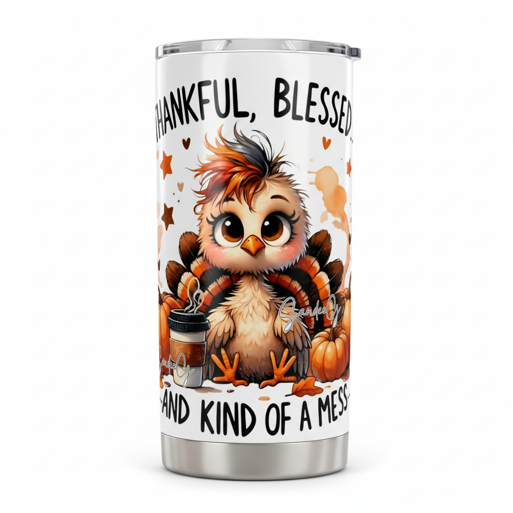 Thankful, Blessesd Turkey - UVDTF Decal for cups/hard surfaces sticker