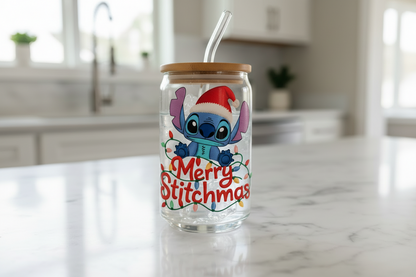 Embroidered Stitch Merry Christmas - UVDTF Decal for cups/hard surfaces sticker