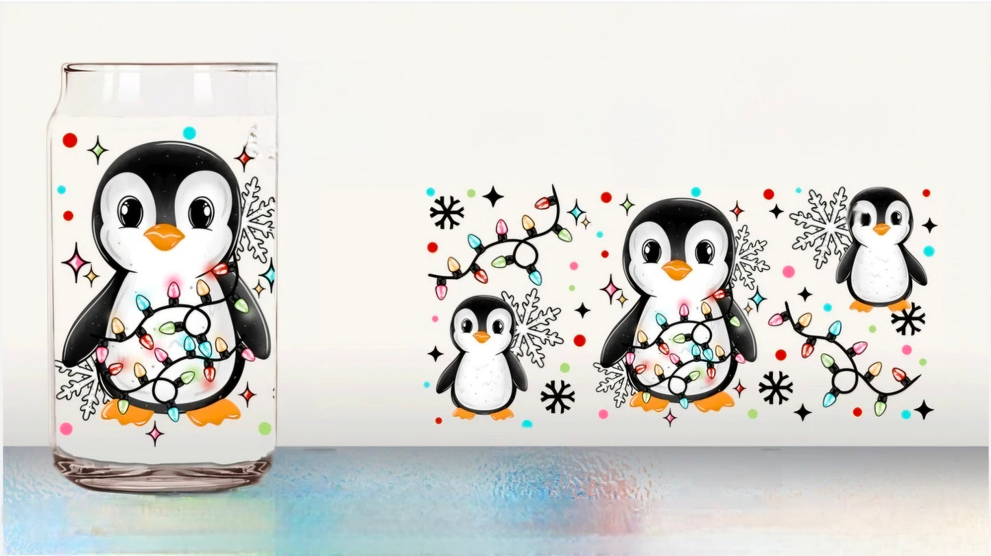 Penguin Lights - UVDTF Wrap for cups/hard surfaces sticker