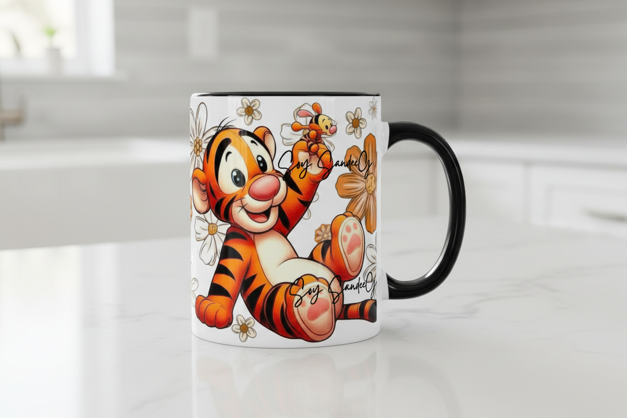 Flowered Tiger - UVDTF Wrap for cups/hard surfaces sticker