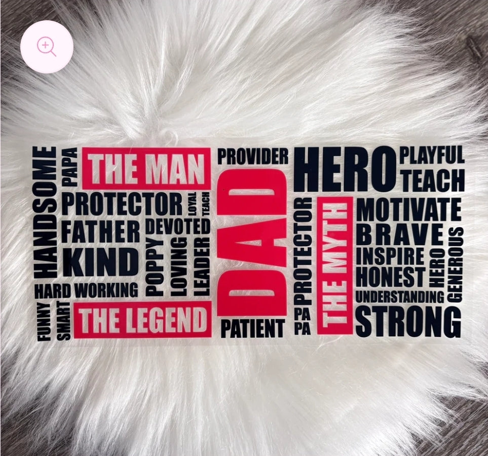 Dad Greatness - UVDTF Wrap for cups/hard surfaces sticker