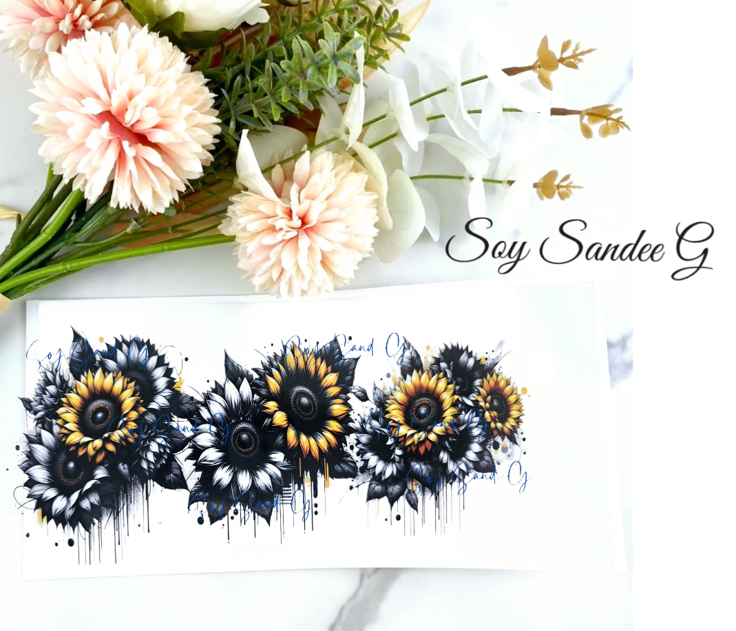 White & Yellow Sunflowers - UVDTF Wrap for cups/hard surfaces sticker