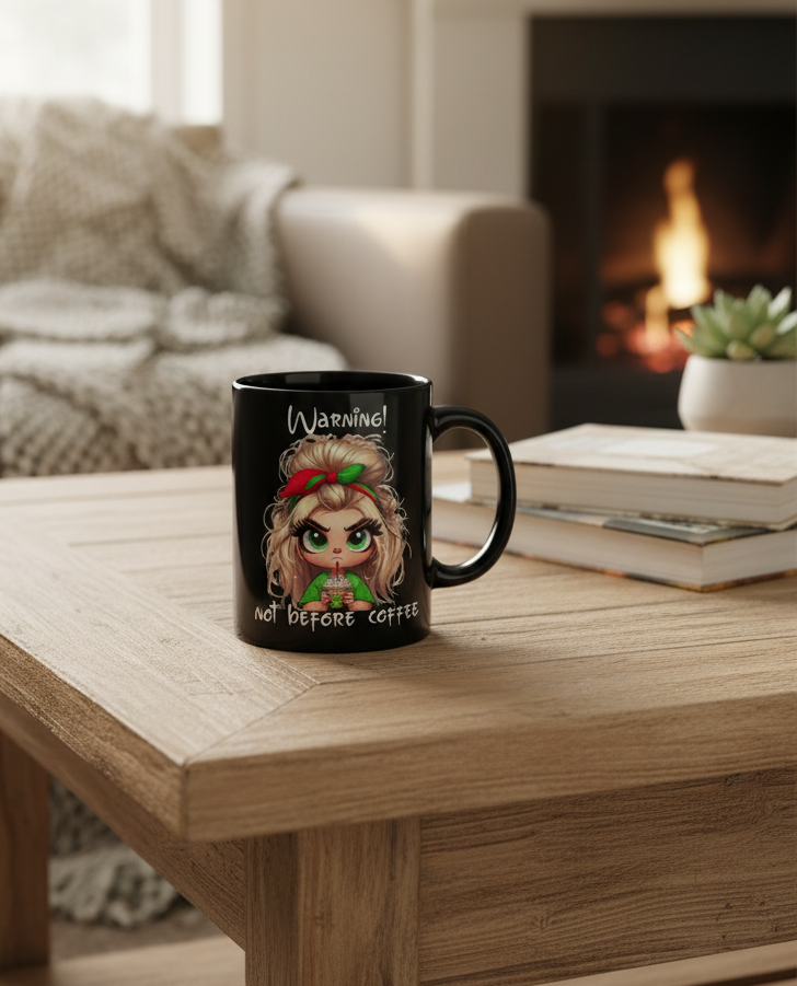 Warning, Not Before Coffee - UVDTF Decal for cups/hard surfaces sticker