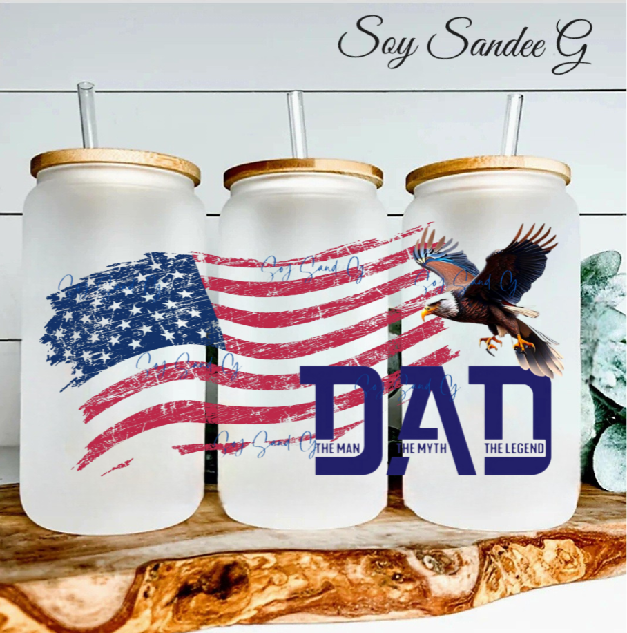 Dad American Flag - UVDTF Wrap for cups/hard surfaces sticker