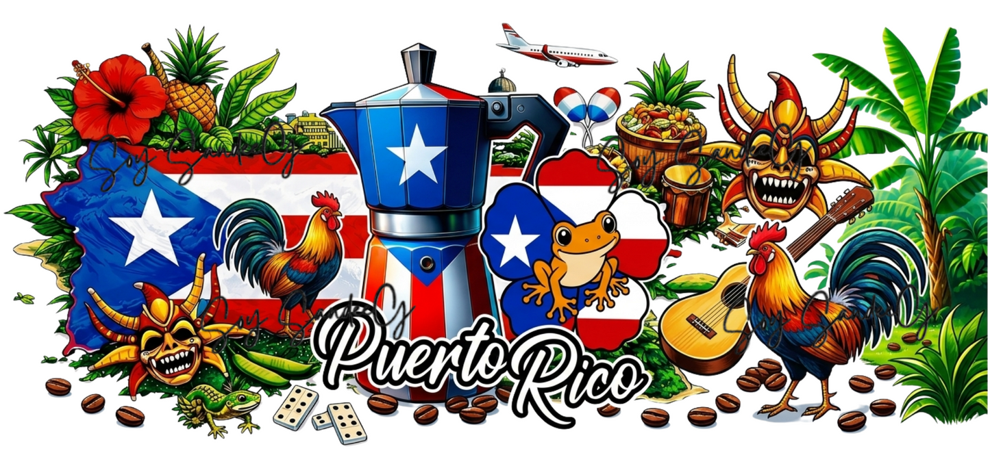 Puerto Rico Life - UVDTF Wrap for cups/hard surfaces sticker