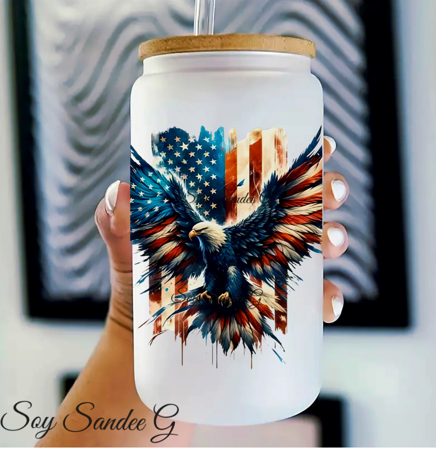 American Eagle & Flag - UVDTF Decal for cups/hard surfaces sticker