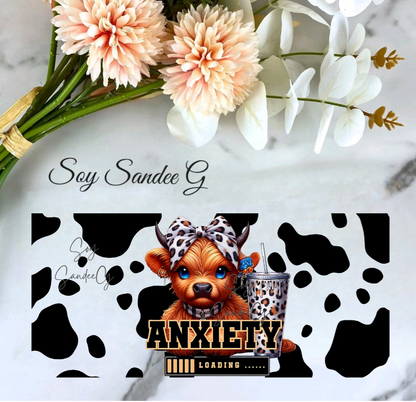 Anxiety Loading Cow - UVDTF Wrap for cups/hard surfaces sticker