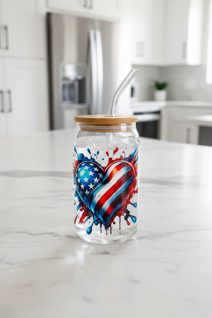 USA Heart #2 - UVDTF Decal for cups/hard surfaces sticker