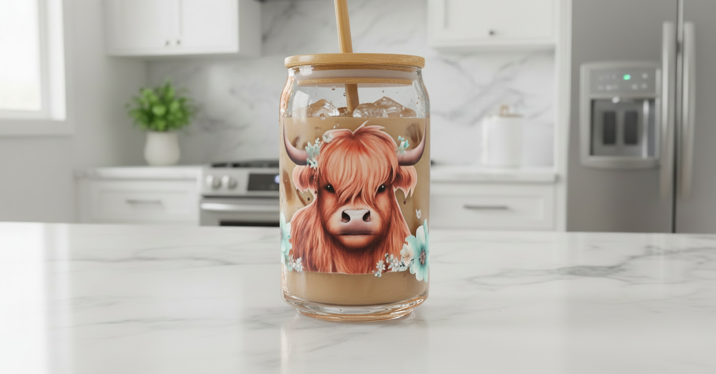 Highland Cow #7 - UVDTF Wrap for cups/hard surfaces sticker