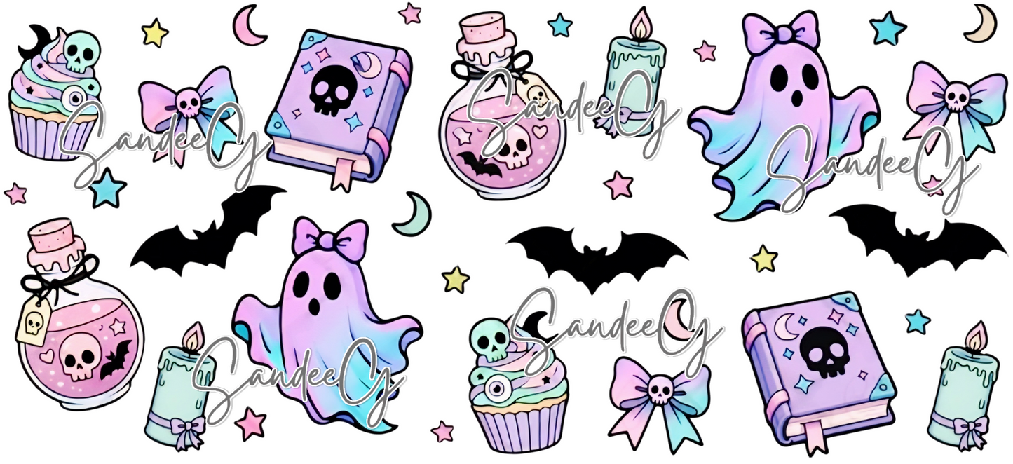 Cute Pastel Halloween Essentials - UVDTF Wrap for cups/hard surfaces sticker