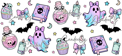 Cute Pastel Halloween Essentials - UVDTF Wrap for cups/hard surfaces sticker