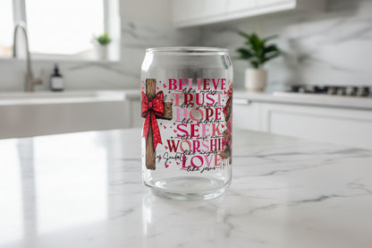 Red Bow Cross - UVDTF Wrap for cups/hard surfaces sticker