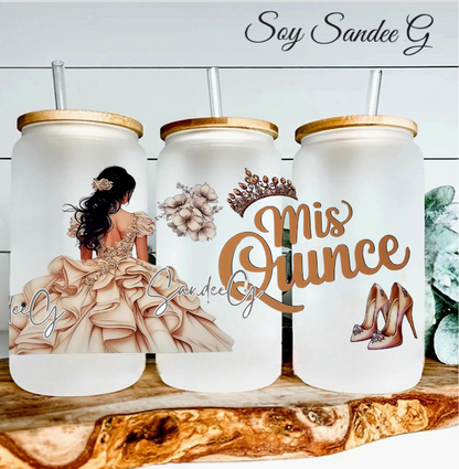 Mis Quince Beige - UVDTF Wrap for cups/hard surfaces sticker