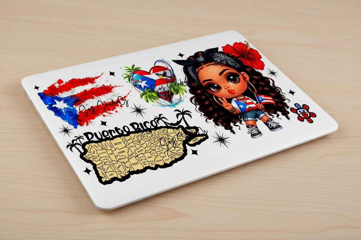 Puerto Rican Cutie #2 - UVDTF wrap for cups/hard surfaces sticker