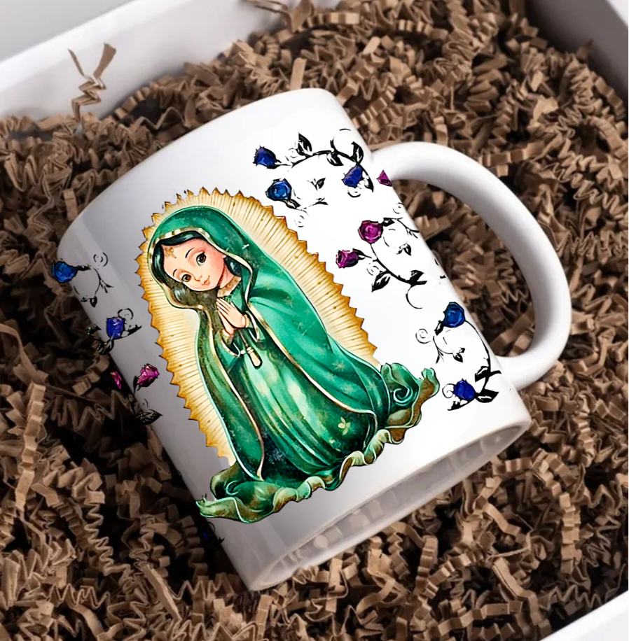 Virgen de Guadalupe Green Dress- UVDTF Wrap for cups/hard surfaces