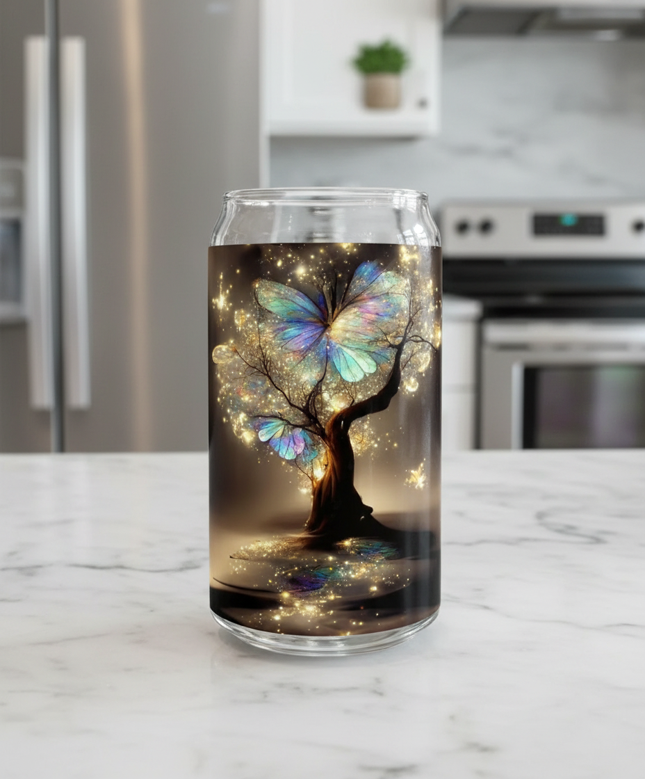 Calcomanía UVDTF de mariposa iridiscente