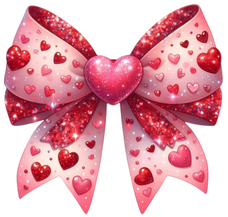 Red Hearts Coquette Bow - UVDTF Decal for cups/hard surfaces