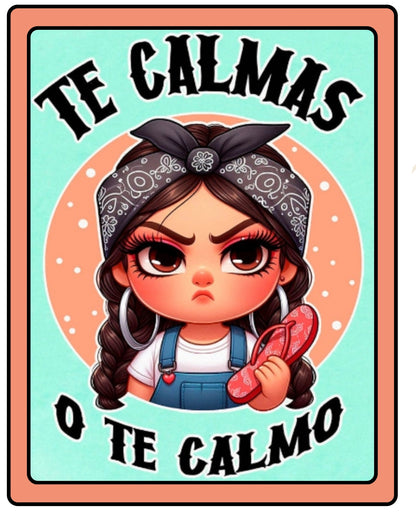Te Calmas (Calm Down) - UVDTF Decal (Peach & Teal) for cups/hard surfaces sticker