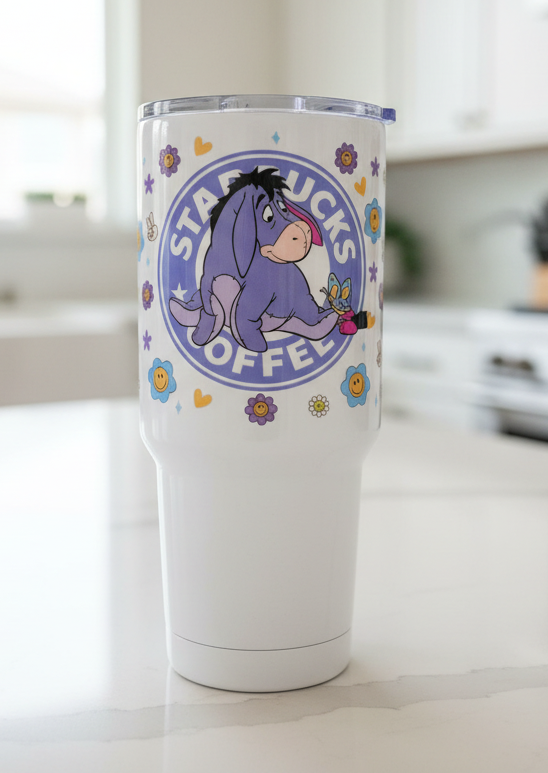 Eeyore Starbucks - UVDTF wrap for cups/hard surfaces sticker