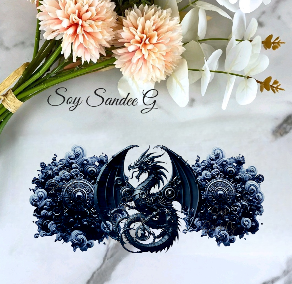 Blue Metallic Dragon - UVDTF Wrap for cups/hard surfaces sticker