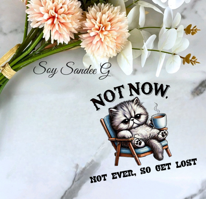 Not Now Cat - UVDTF Decal for cups/hard surfaces sticker