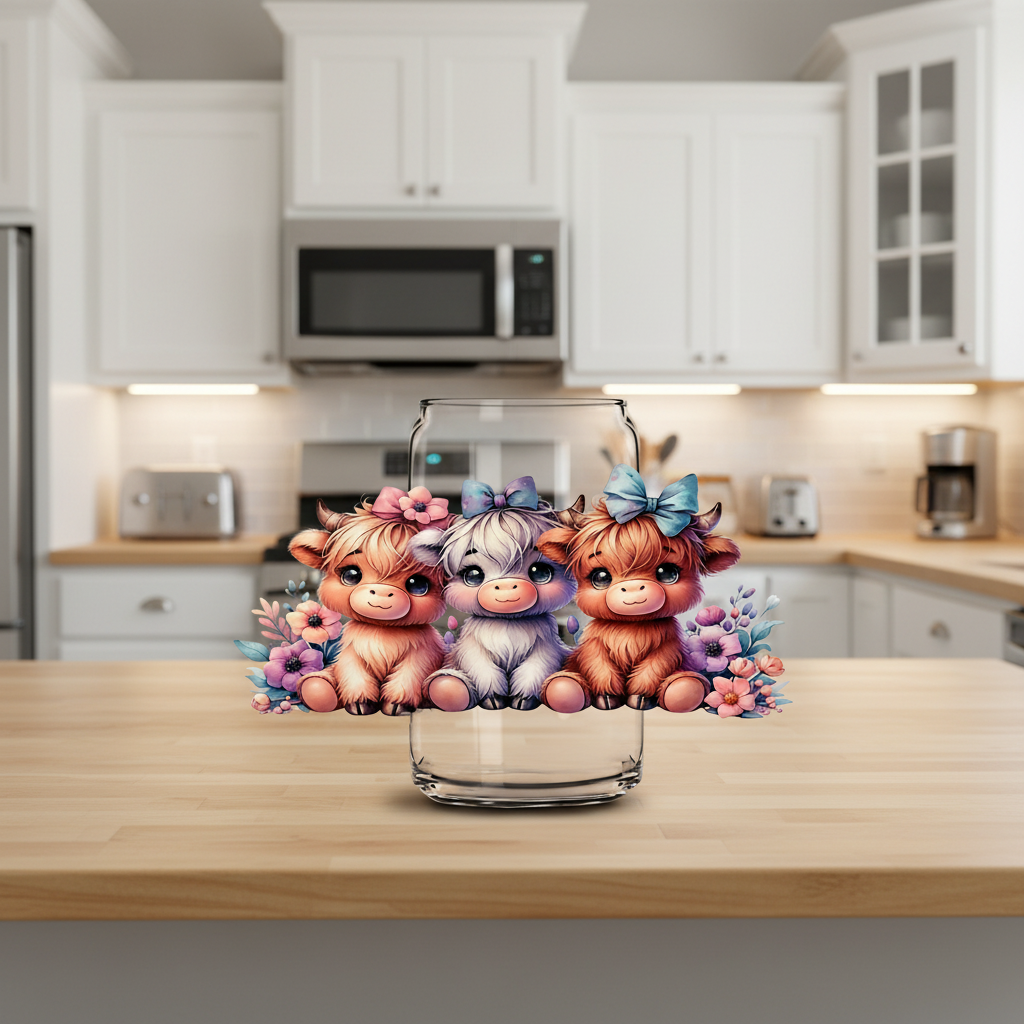 3 Adorable Cows - UVDTF Wrap for cups/hard surfaces sticker