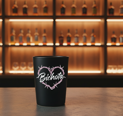 Bichota Shotglass Heart UVDTF Decal - Clear Background sticker