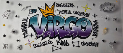 Graffiti Virgo - UVDTF Wrap for cups/hard surfaces sticker