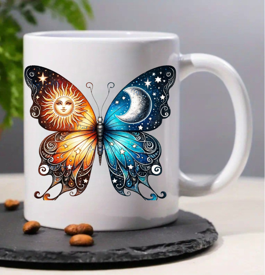 Sun & Moon Butterfly - UVDTF Decal