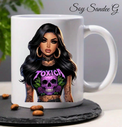 Latina Tóxica Purple Skull - UVDTF Decal for cups/hard surfaces sticker
