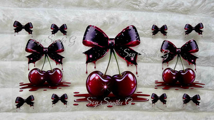 Dark Cherries - UVDTF Wrap for cups/hard surfaces sticker