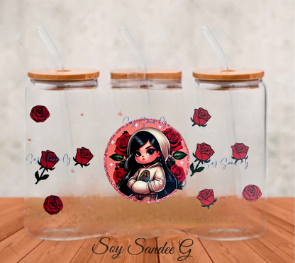 Adolescente mexicana con pucheros, envoltura UVDTF