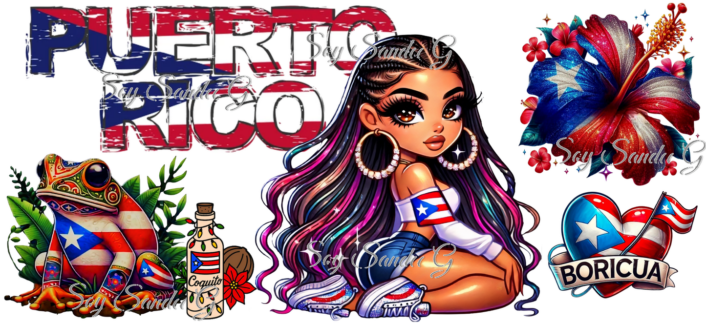 Puerto Rican Cutie - UVDTF Wrap for cups/hard surfaces sticker