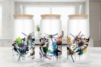 Dragonflies & Daisies - UVDTF Wrap for cups/hard surfaces sticker