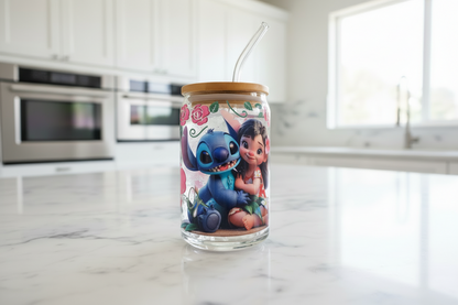 Lilo & Stitch Roses - UVDTF Wrap for cups/hard surfaces sticker