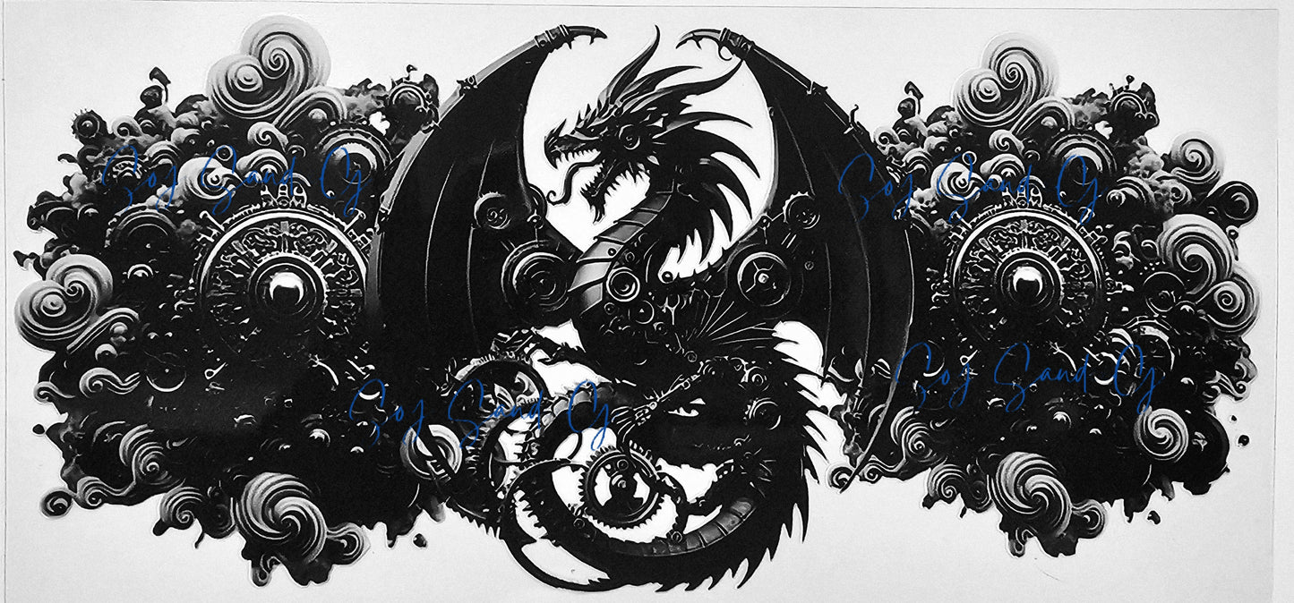 Black Metallic Dragon - UVDTF Wrap for cups/hard surfaces sticker