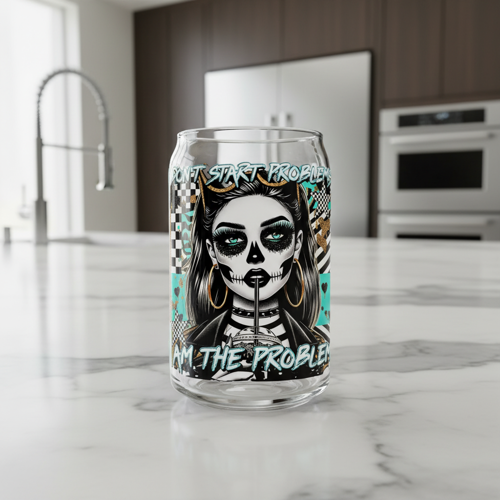 I Don't Start Problems Skully - UVDTF Decal for cups/hard surfaces sticker