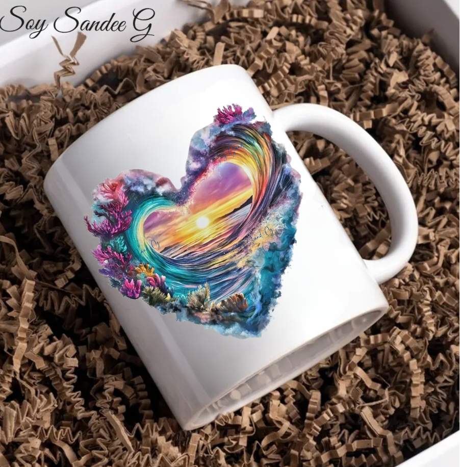 Beach Heart - UVDTF Decal for cups/hard surfaces sticker