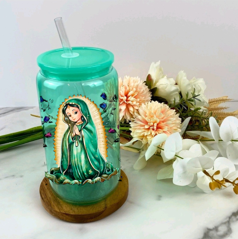 Virgen de Guadalupe Green Dress- UVDTF Wrap for cups/hard surfaces