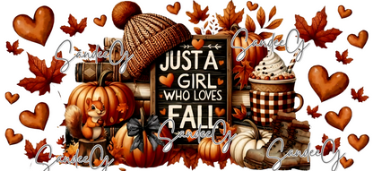 Just a girl who loves Fall  - UVDTF Wrap for cups/hard surfaces sticker