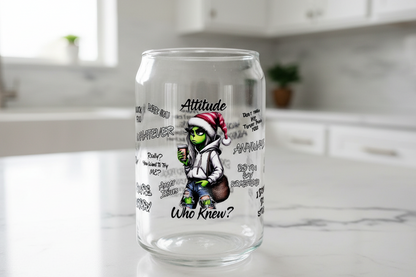 Attitude? Sexy Green Girl - UVDTF Wrap for cup/hard surfaces sticker