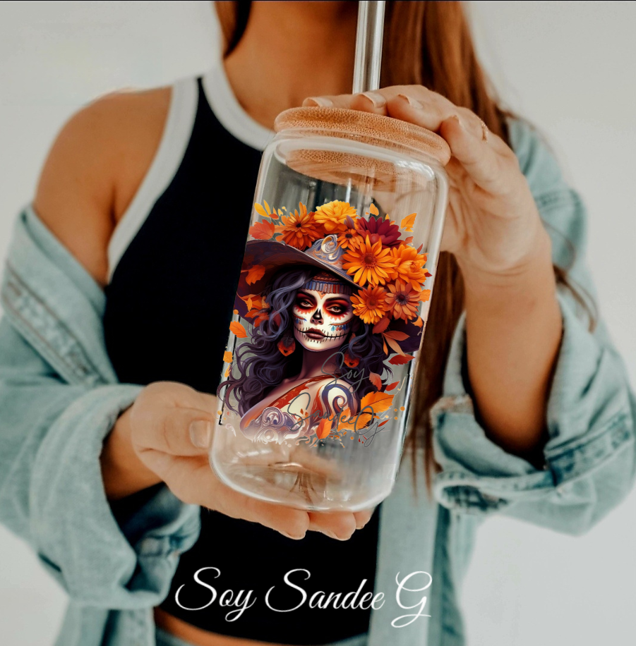 Orange Hat Skully - UVDTF Decal for cups/hard surfaces sticker